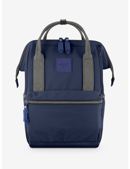 Marea Blu Navy Grigio Zaino Borsa Tessuto Riciclato Idrorepellente
