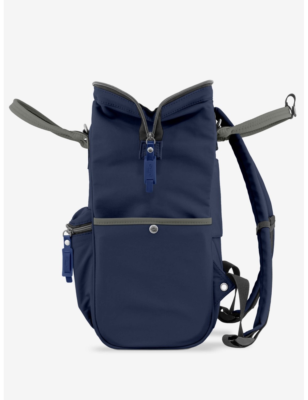 Marea Blu Navy Grigio Zaino Borsa Tessuto Riciclato Idrorepellente