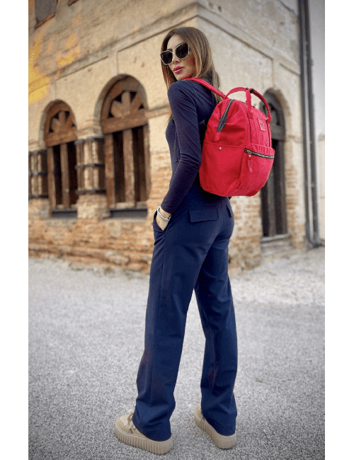 Calle Rosso Zaino Borsa Tessuto Riciclato Idrorepellente