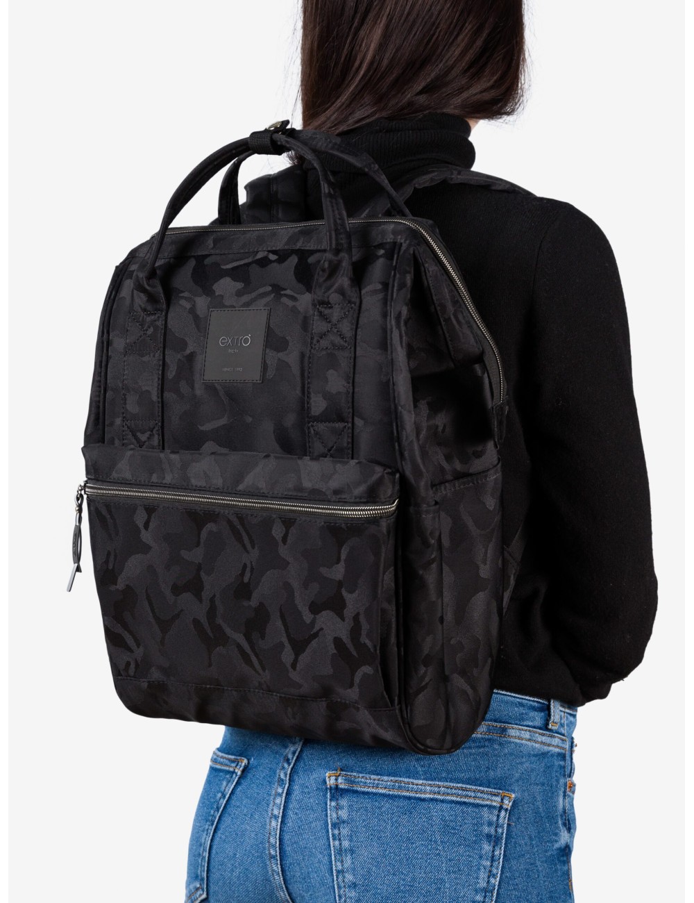 Squero Nero Camouflage Zaino Borsa Tessuto Riciclato Idrorepellente