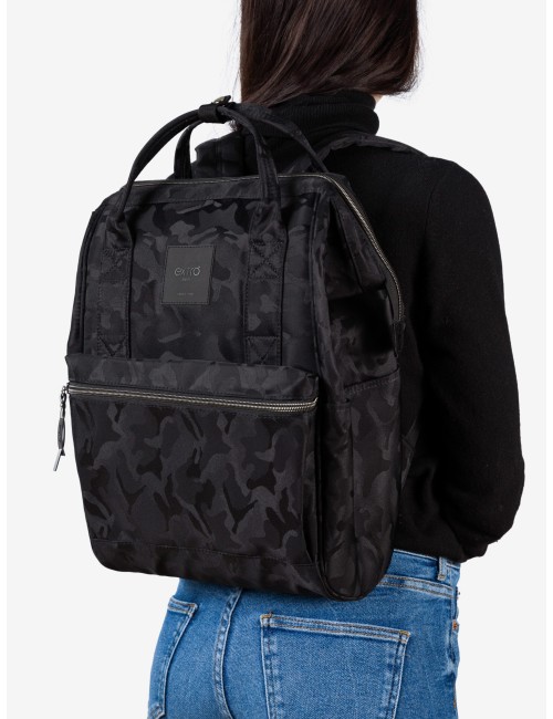 Squero Nero Camouflage Zaino Borsa Tessuto Riciclato Idrorepellente