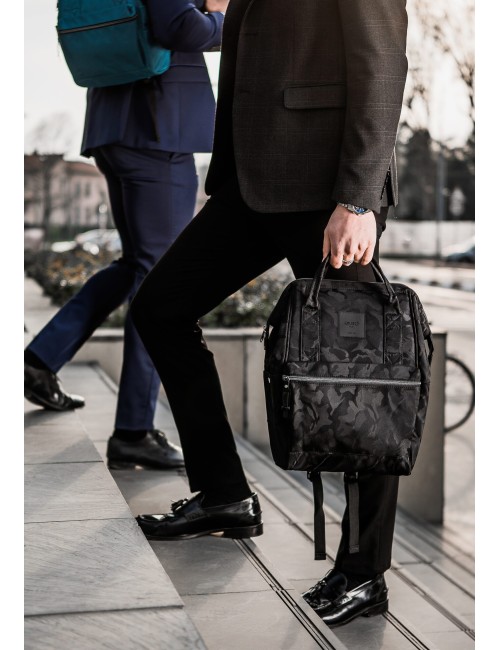 Squero Nero Camouflage Zaino Borsa Tessuto Riciclato Idrorepellente