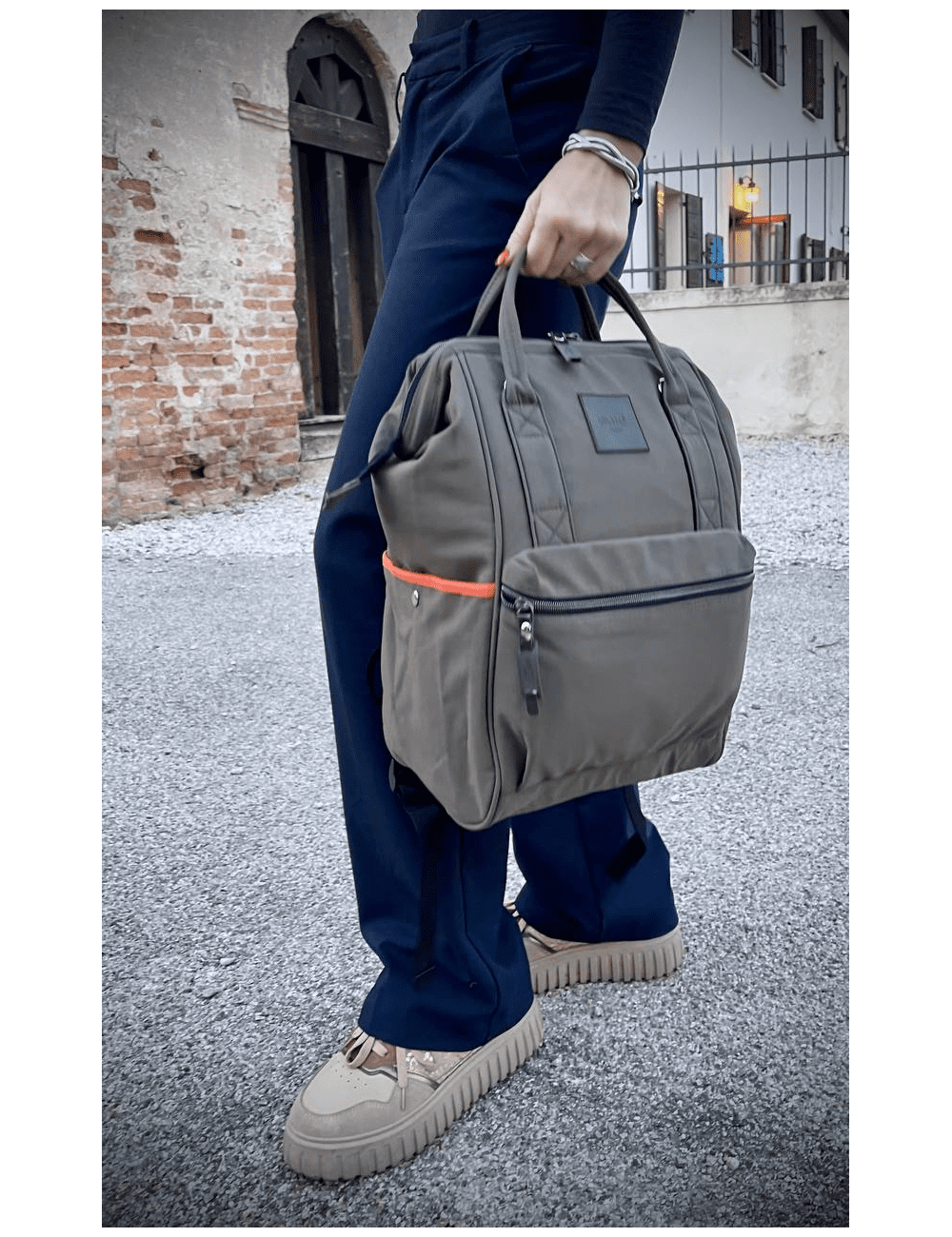 Bricola Verde Zaino Borsa Tessuto Riciclato Idrorepellente