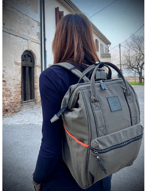 Bricola Verde Zaino Borsa Tessuto Riciclato Idrorepellente