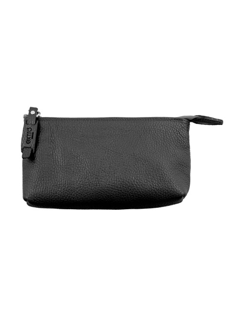 Pouch in Vera Pelle Italiana Artigianale Nera – Lavorazione a Mano a Venezia 21 X 12 X 5,5 Cm