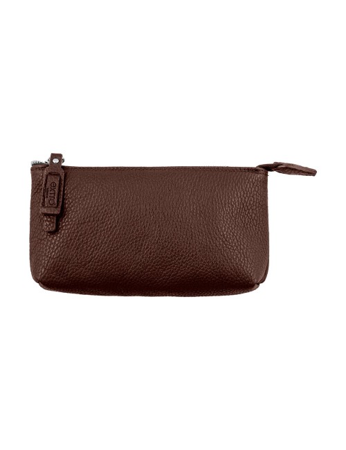 Pouch in Vera Pelle Italiana Artigianale Marrone – Lavorazione a Mano a Venezia 21 X 12 X 5,5 Cm
