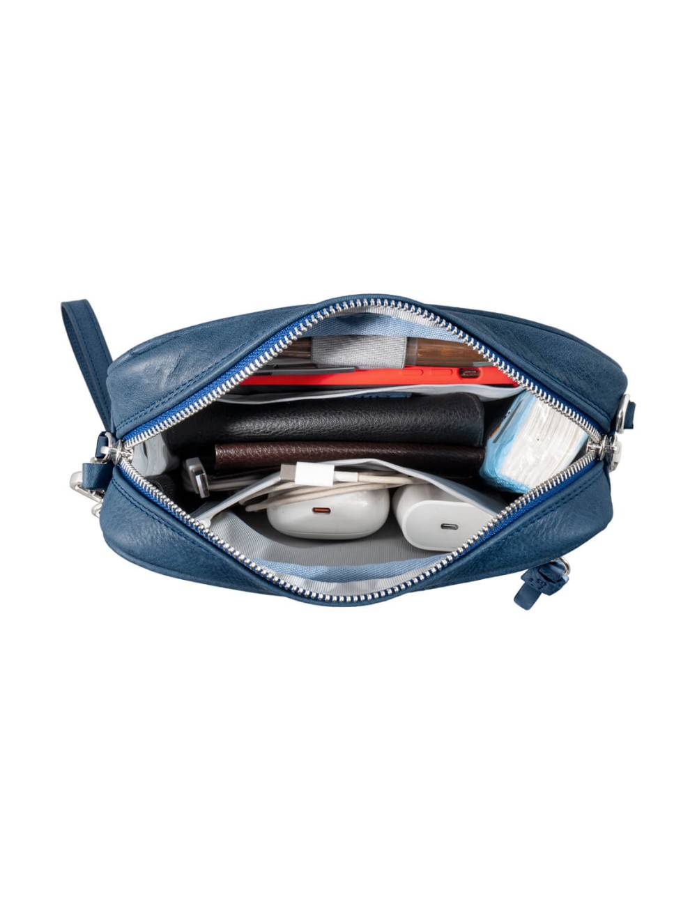 Pochette in Pelle Blu – Made in Italy